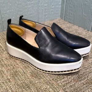 Karl Lagerfield Brenna Slip-on Leather Platform Loafers